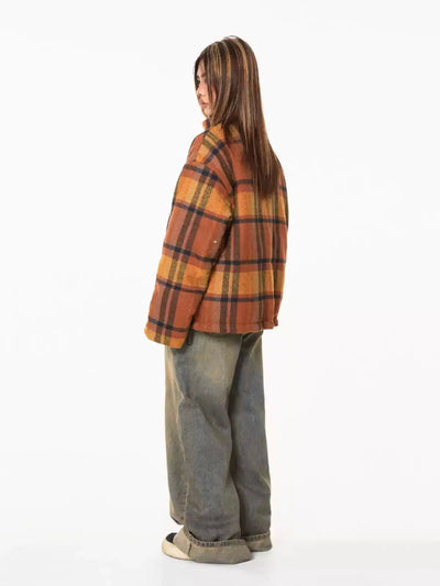 BB Plaid Pattern Comfty Puffer Jacket