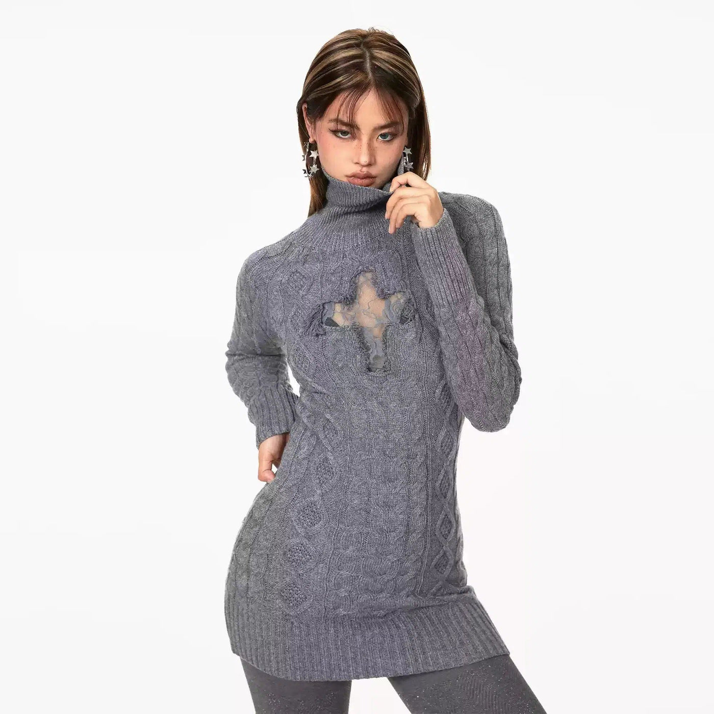 BB Laced Cross Hole Sweater