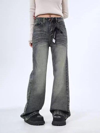 Lazy High Waist Fade Highlight Jeans