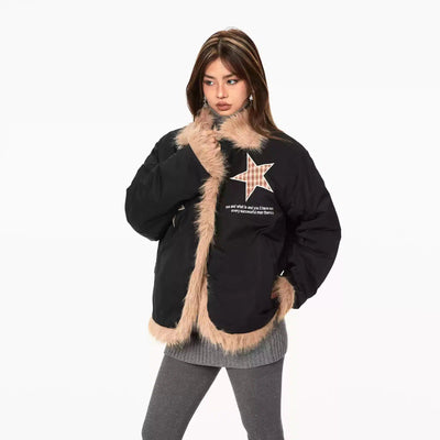 BB Stars and Faux Fur Lining Jacket