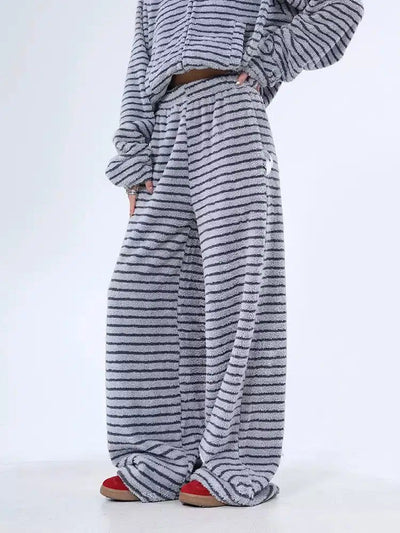 Lazy Striped and Strings Hooded Jacket & Pants Set