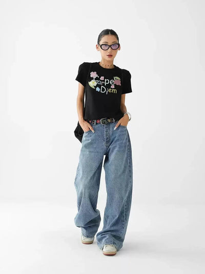 Ace Beaded Letters Wide Jeans-korean-fashion-Jeans-Ace's Closet-OH Garments
