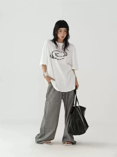 Ace B&W Plaid Relaxed Fit Pants-korean-fashion-Pants-Ace's Closet-OH Garments