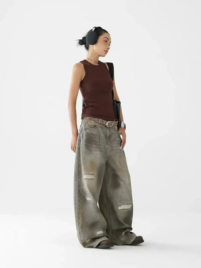 Ace Distressed Baggy Fit Jeans-korean-fashion-Jeans-Ace's Closet-OH Garments