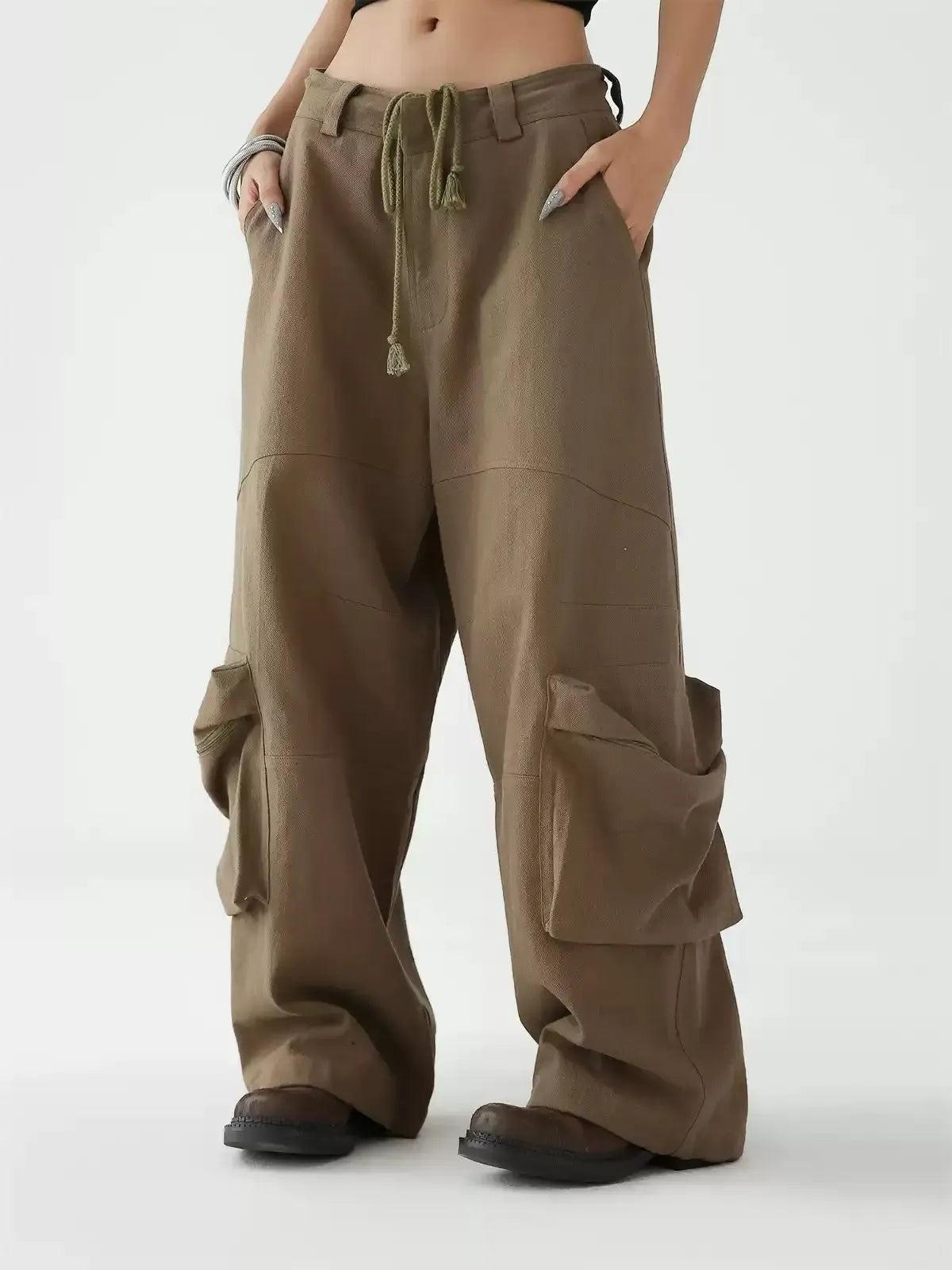 Ace Drawcord Multi-Pocket Cargo Pants-korean-fashion-Pants-Ace's Closet-OH Garments