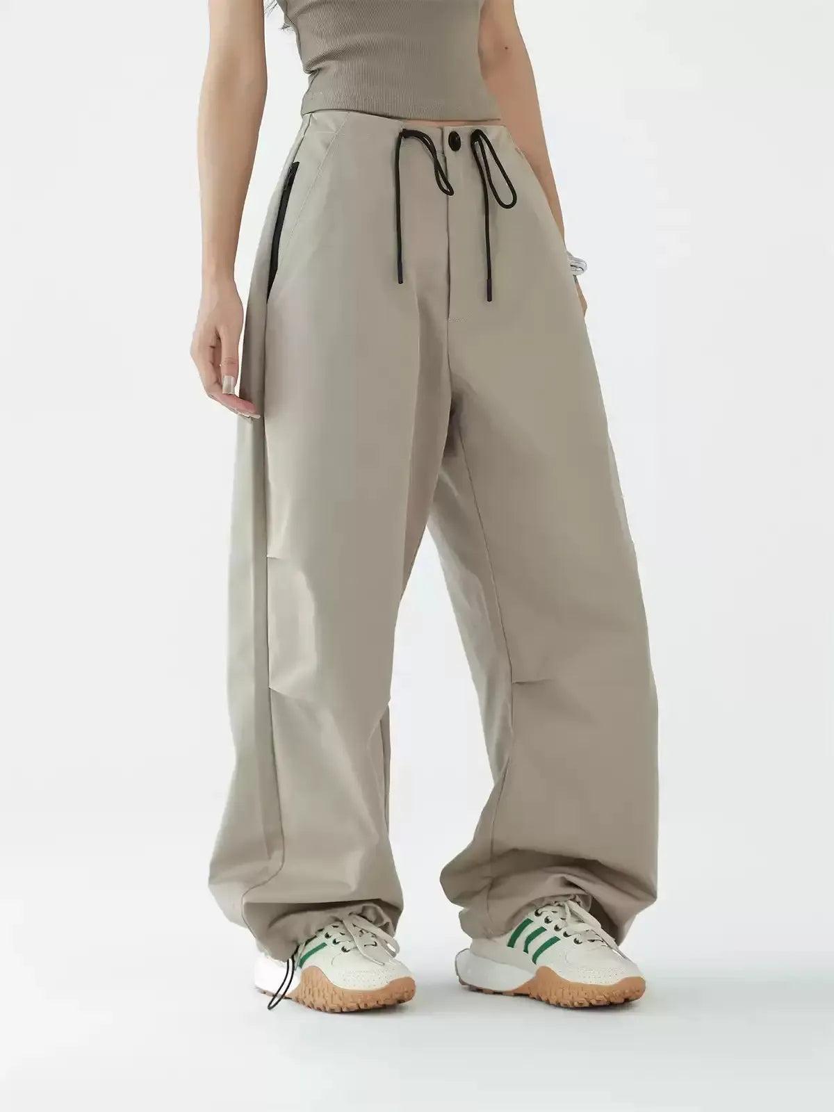 Ace Drawstring Contrast Loose Fit Pants-korean-fashion-Pants-Ace's Closet-OH Garments