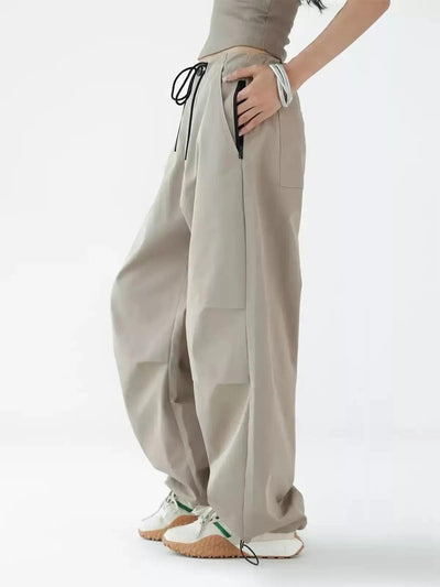 Ace Drawstring Contrast Loose Fit Pants-korean-fashion-Pants-Ace's Closet-OH Garments