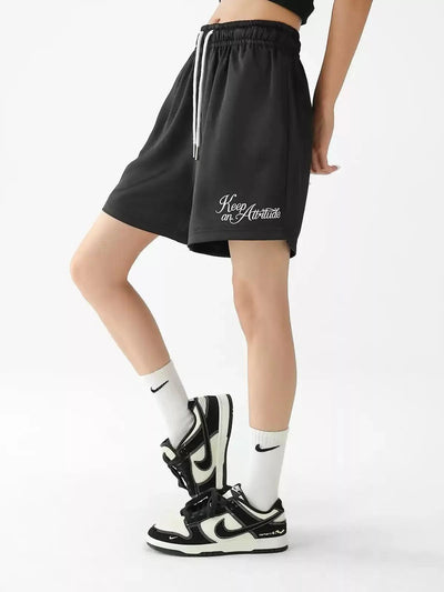 Ace Drawstring Elastic Waist Sports Shorts-korean-fashion-Shorts-Ace's Closet-OH Garments