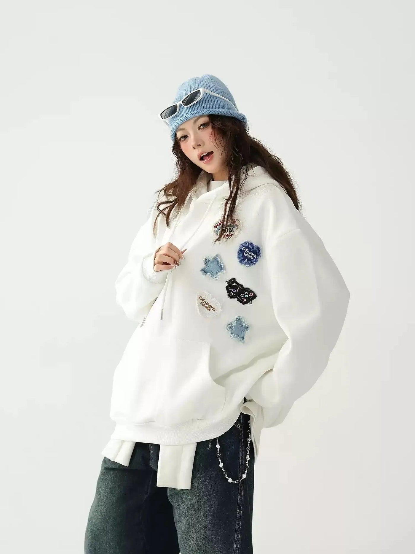 Ace Drawstring Patch Detail Hoodie-korean-fashion-Hoodie-Ace's Closet-OH Garments