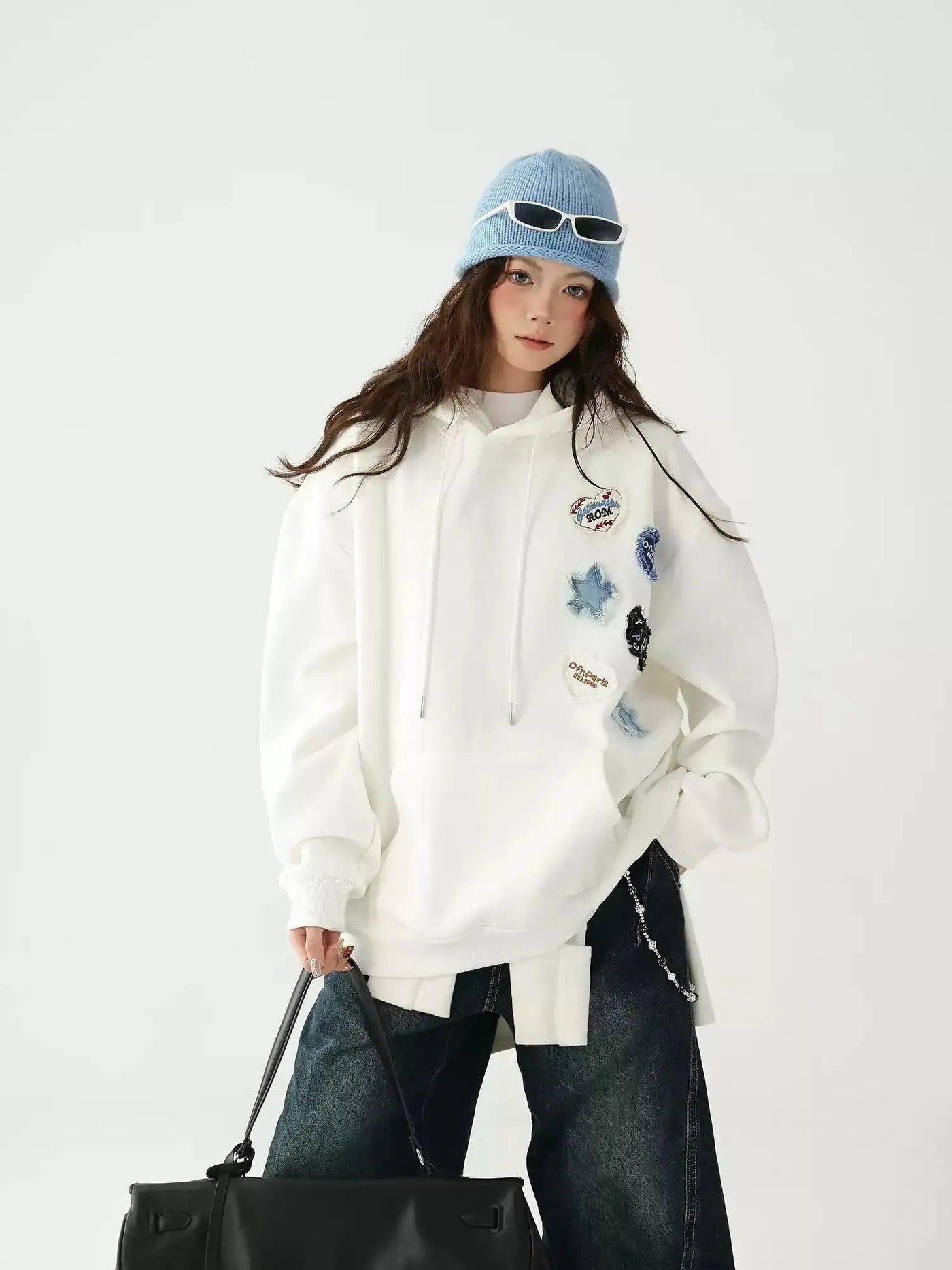 Ace Drawstring Patch Detail Hoodie-korean-fashion-Hoodie-Ace's Closet-OH Garments