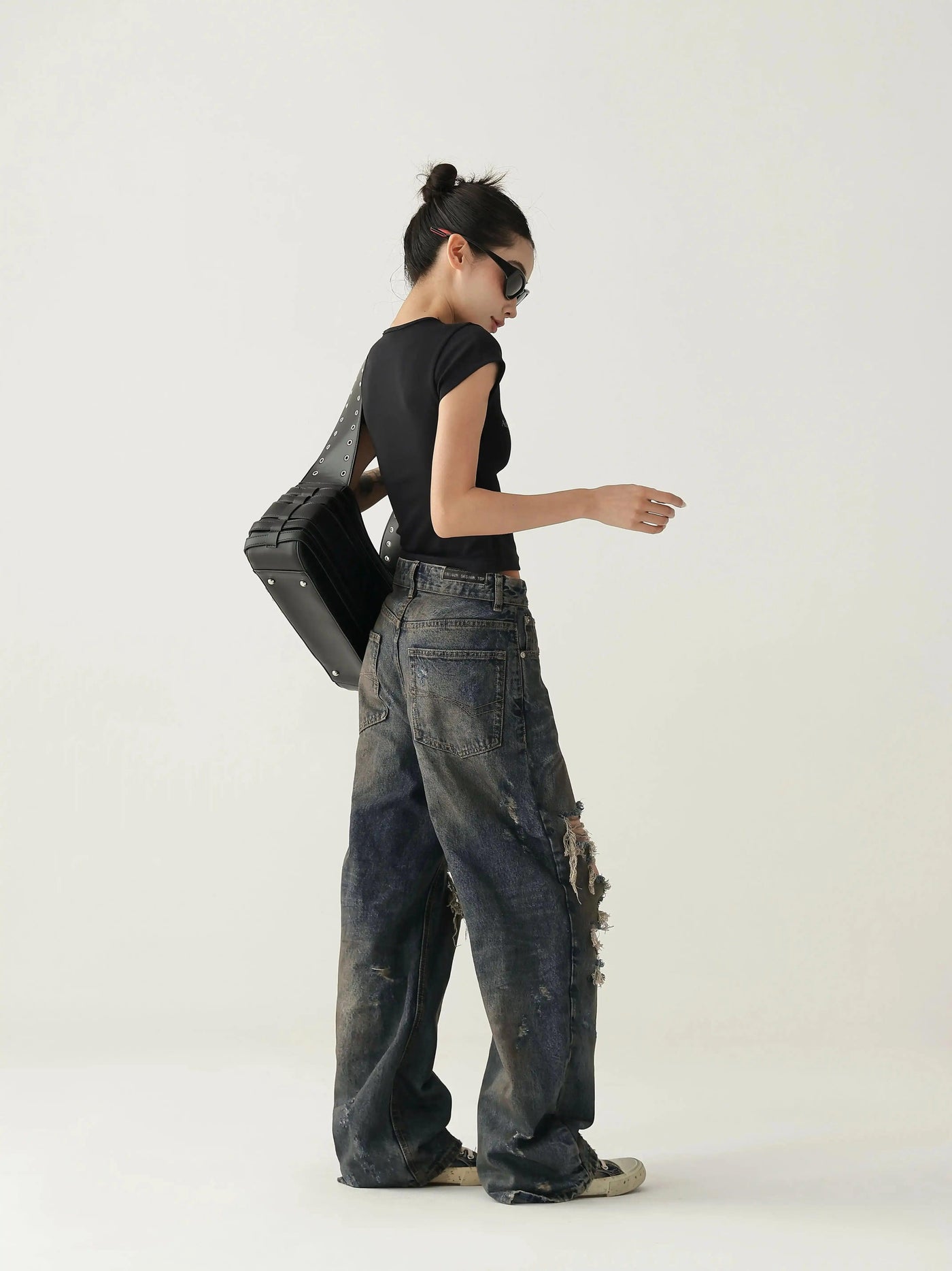 Ace Frayed Ripped Knee Jeans-korean-fashion-Jeans-Ace's Closet-OH Garments