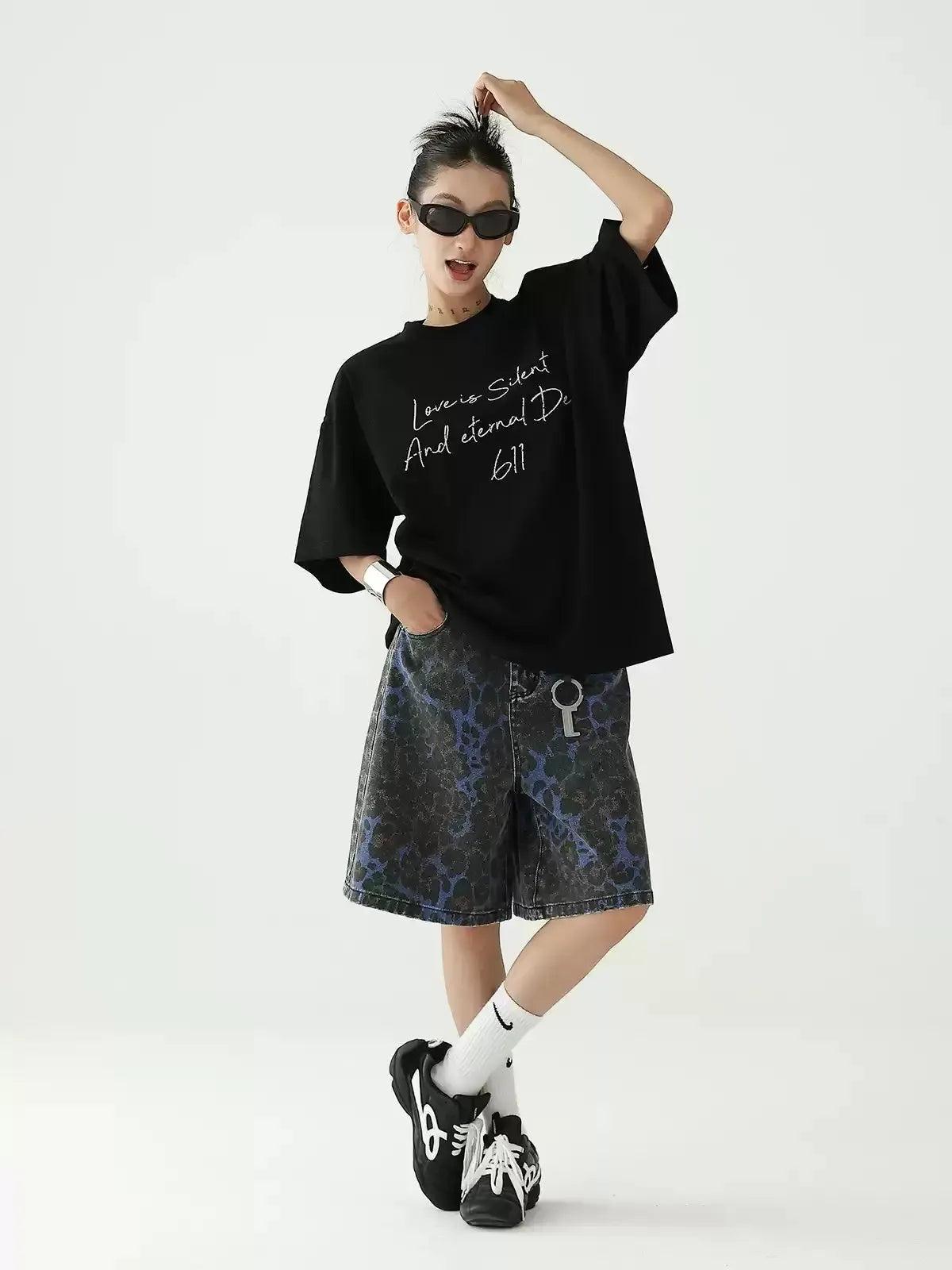 Ace Midnight Leopard Denim Shorts-korean-fashion-Shorts-Ace's Closet-OH Garments