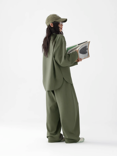 Ace Minimal Oversize Crewneck & Elastic Waist Sweatpants Set-korean-fashion-Clothing Set-Ace's Closet-OH Garments