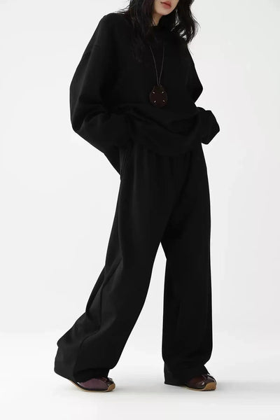 Ace Minimal Oversize Crewneck & Elastic Waist Sweatpants Set-korean-fashion-Clothing Set-Ace's Closet-OH Garments