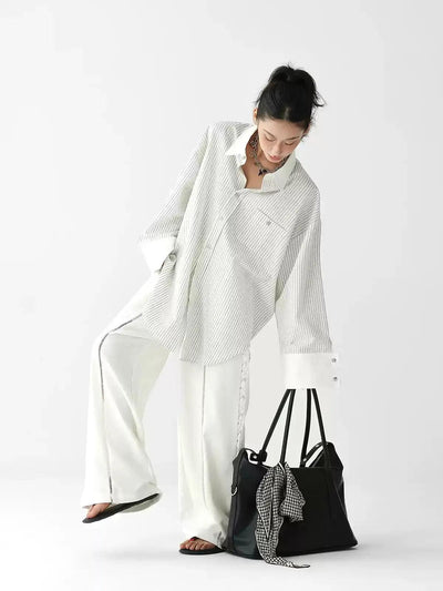 Ace Pinstripe Oversized Shirt-korean-fashion-Shirt-Ace's Closet-OH Garments
