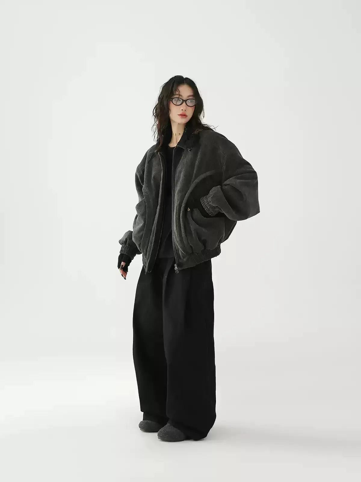 Ace Spliced Collar Garterized Jacket-korean-fashion-Jacket-Ace's Closet-OH Garments