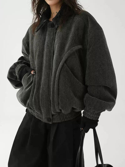 Ace Spliced Collar Garterized Jacket-korean-fashion-Jacket-Ace's Closet-OH Garments