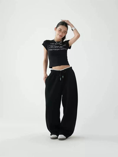 Ace Spliced Elastic Waist Drawstring Sweatpants-korean-fashion-Pants-Ace's Closet-OH Garments