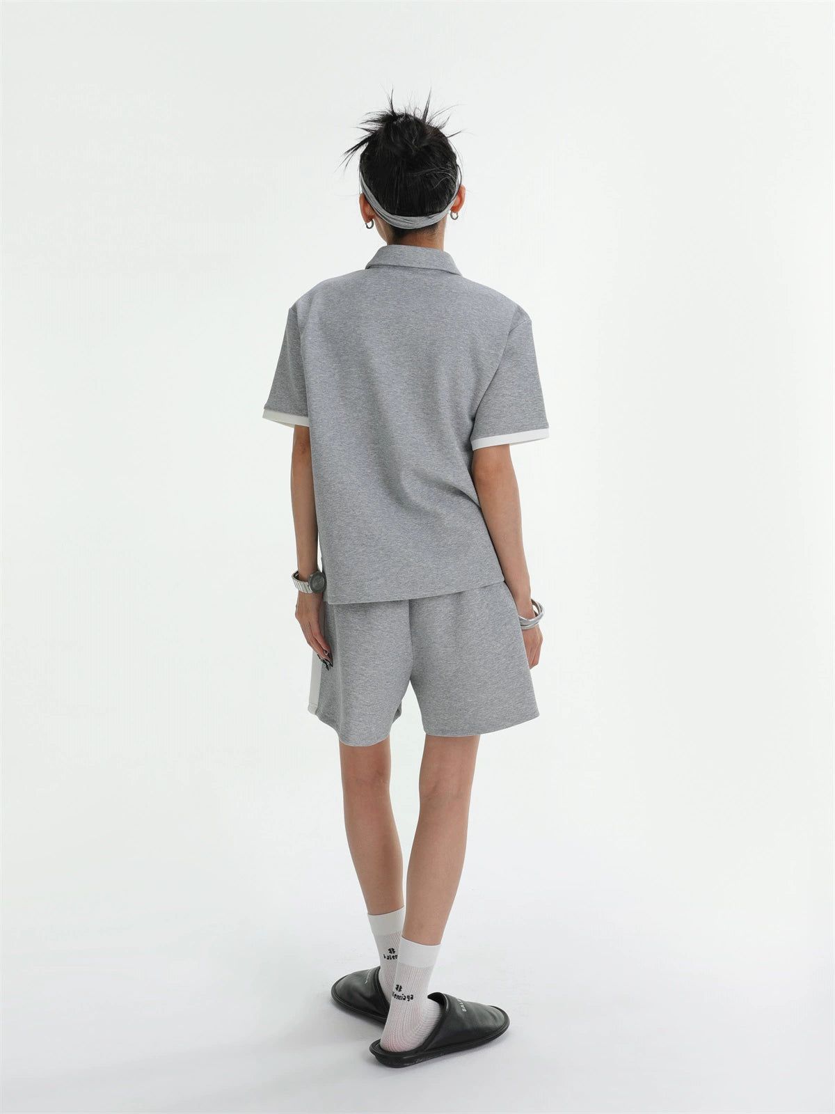 Ace Sports Style Polo & Sweat Shorts Set-korean-fashion-Clothing Set-Ace's Closet-OH Garments