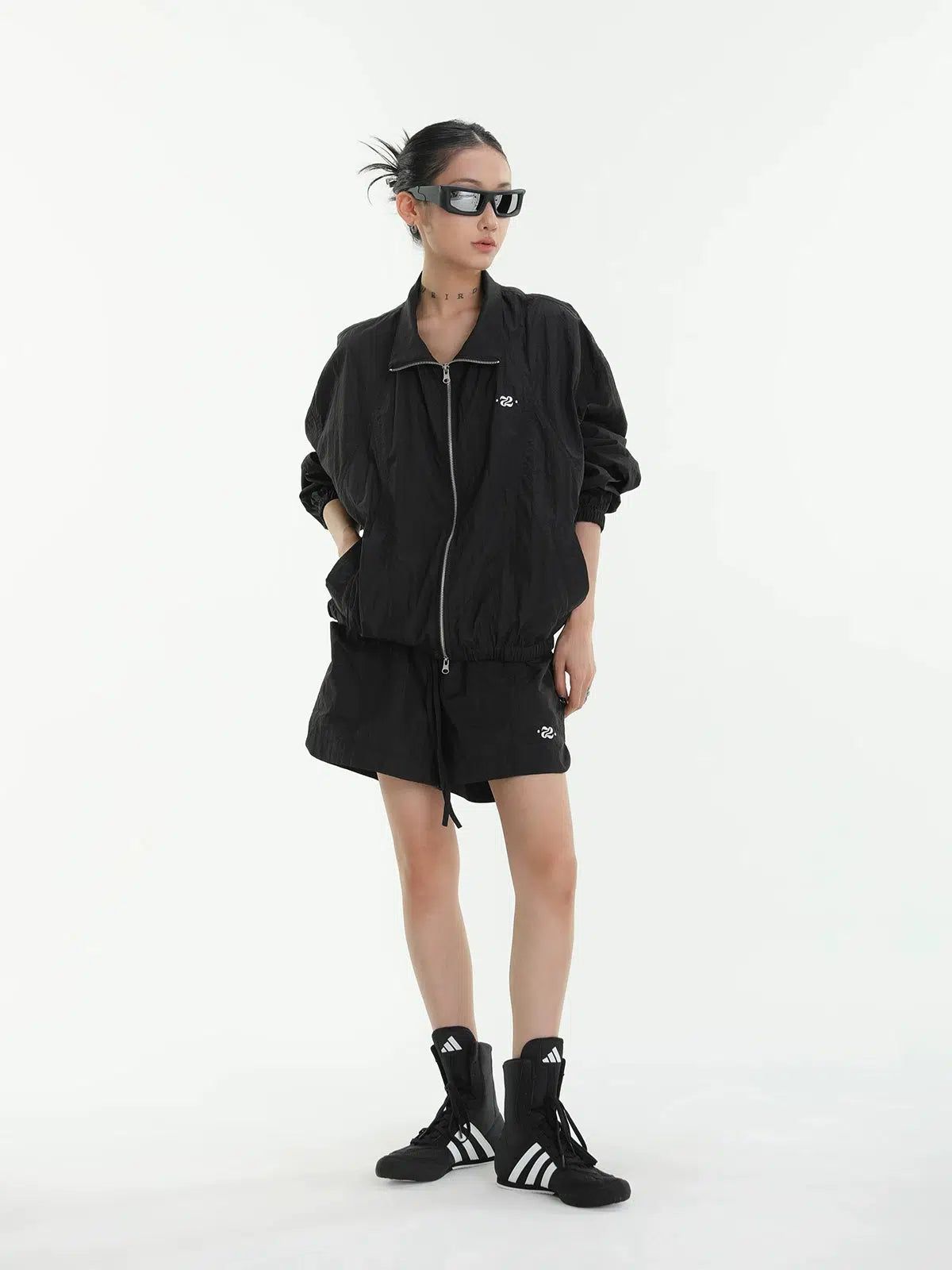 Ace Sun Protection Windbreaker Jacket & Drawstring Shorts Set-korean-fashion-Clothing Set-Ace's Closet-OH Garments