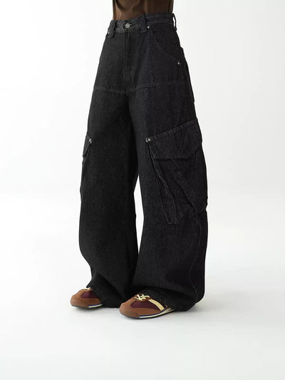 Ace Wide Pockets Cargo Jeans-korean-fashion-Jeans-Ace's Closet-OH Garments