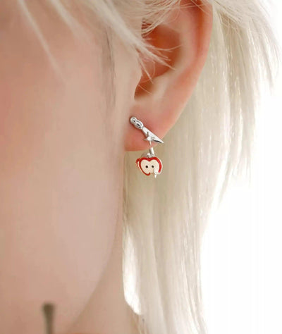 Apom Asymmetric Apple & Star Earrings-korean-fashion-Earrings-Apom's Closet-OH Garments