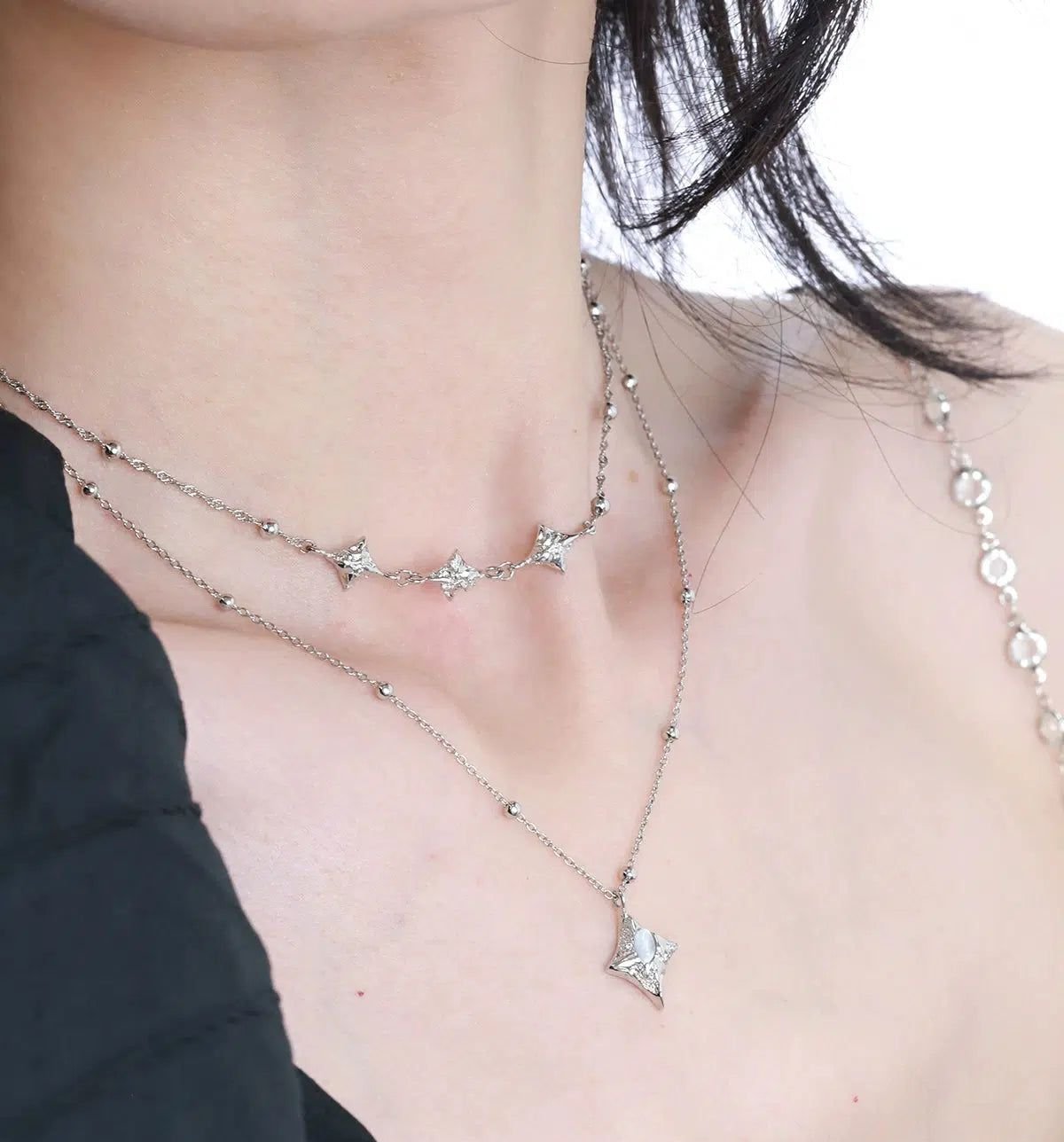 Apom Double-Layer Stars Necklace-korean-fashion-Necklace-Apom's Closet-OH Garments