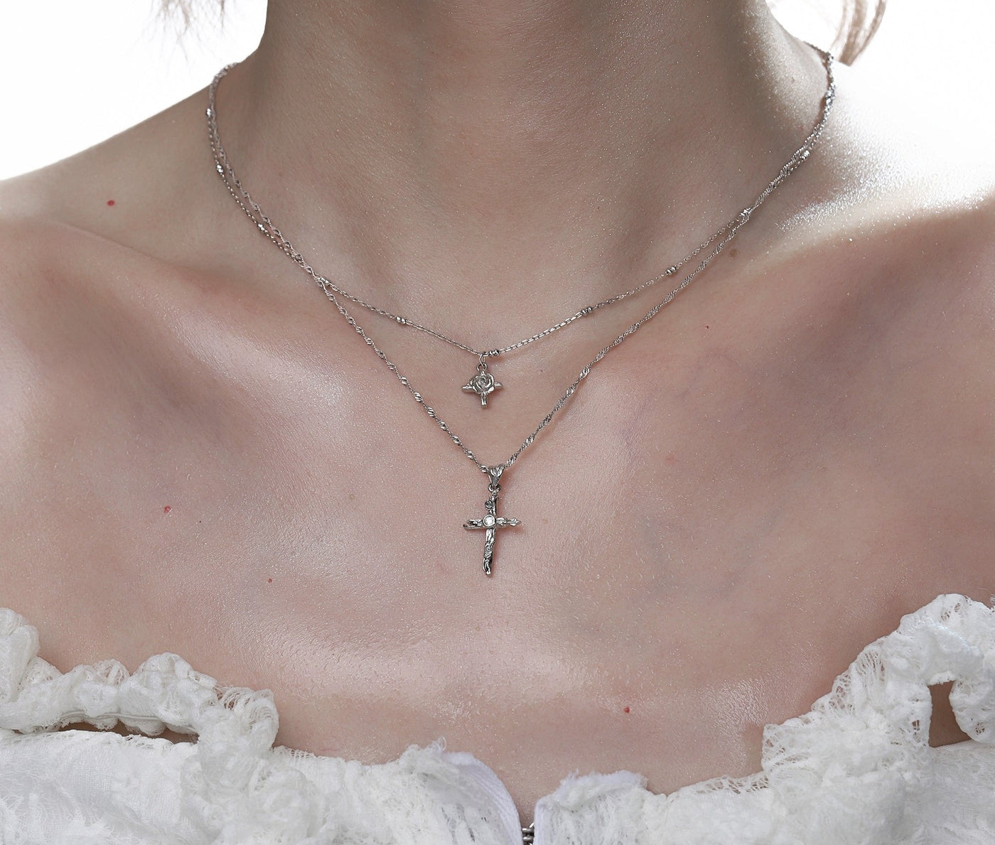 Apom Layered Cross Pendant Necklace-korean-fashion-Necklace-Apom's Closet-OH Garments