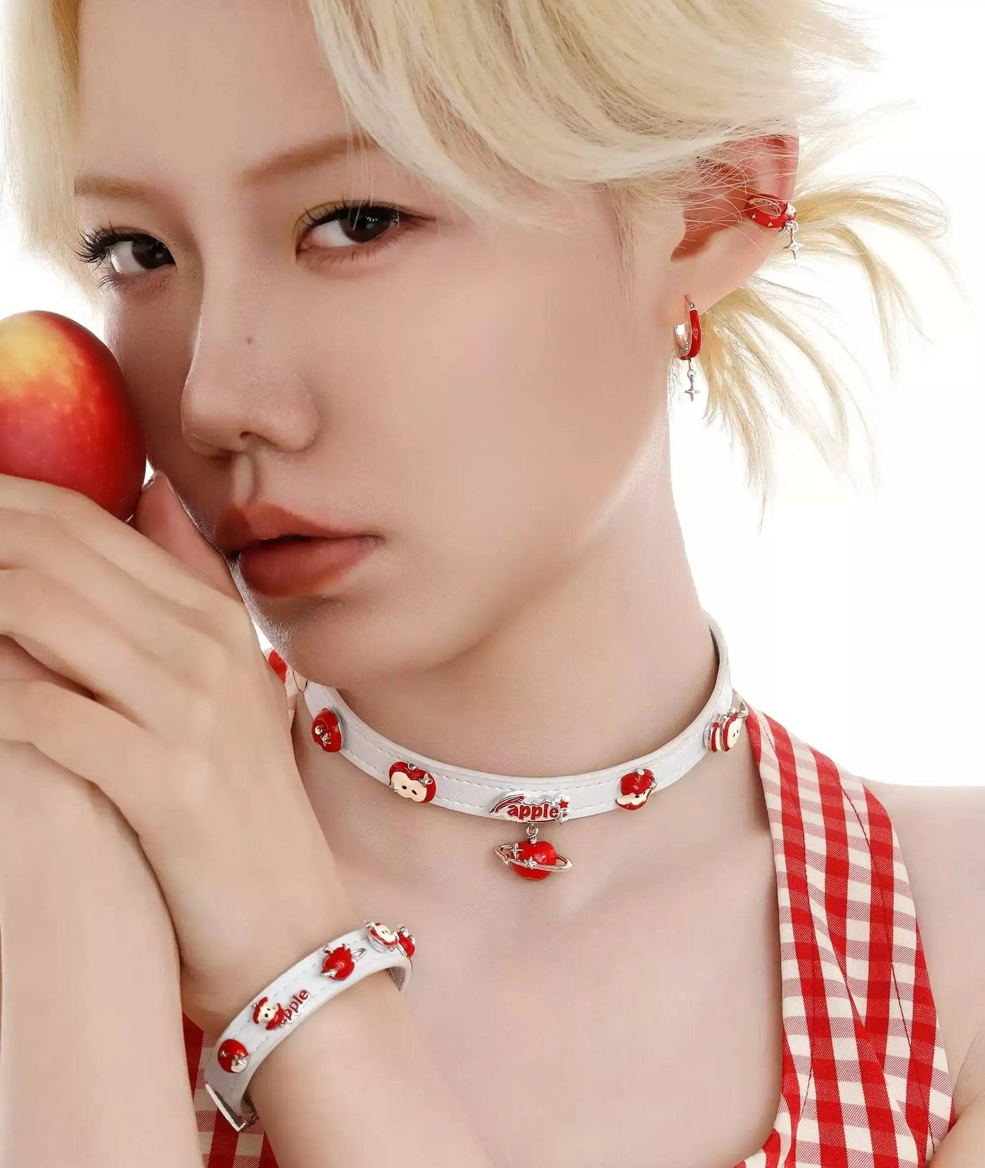 Apom Planet Apple PU Leather Choker Necklace-korean-fashion-Necklace-Apom's Closet-OH Garments