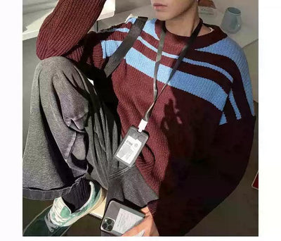 Bang Contrast Block Loose Sweater-korean-fashion-Sweater-Bang's Closet-OH Garments