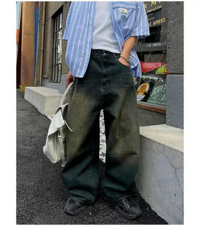 Bang Faded Loose Fit Jeans-korean-fashion-Jeans-Bang's Closet-OH Garments