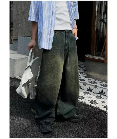 Bang Faded Loose Fit Jeans-korean-fashion-Jeans-Bang's Closet-OH Garments