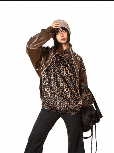 BB Animal Print PU Leather Spliced Jacket-korean-fashion-Jacket-BB's Closet-OH Garments