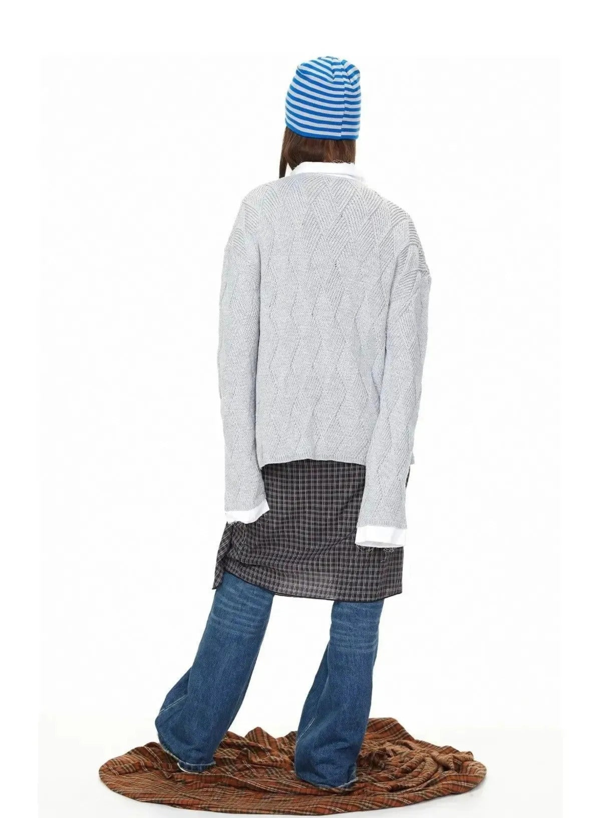 BB Argyle Pattern Embroidered Knit Polo-korean-fashion-Polo-BB's Closet-OH Garments