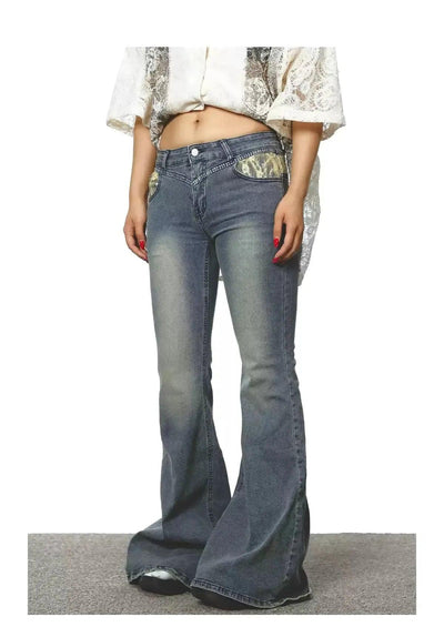 BB Beaded Lace Flared Jeans-korean-fashion-Jeans-BB's Closet-OH Garments