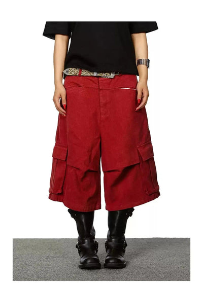 BB Big Pocket Pleated Cargo Shorts-korean-fashion-Shorts-BB's Closet-OH Garments