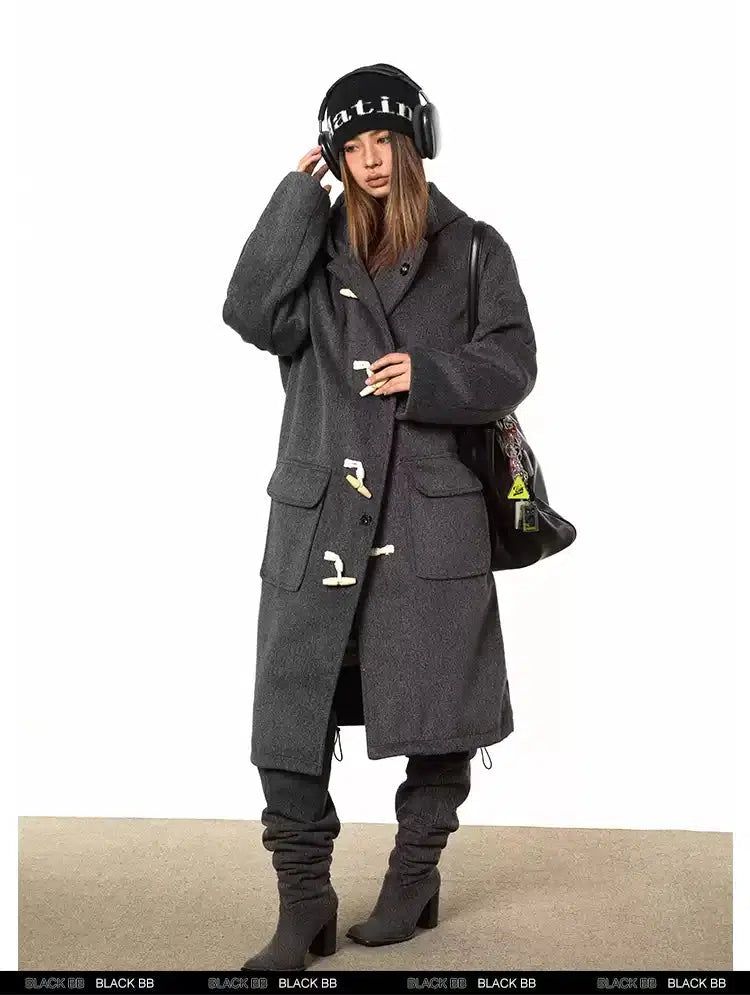 BB Collegiate Hooded Long Toggle Coat-korean-fashion-Long Coat-BB's Closet-OH Garments