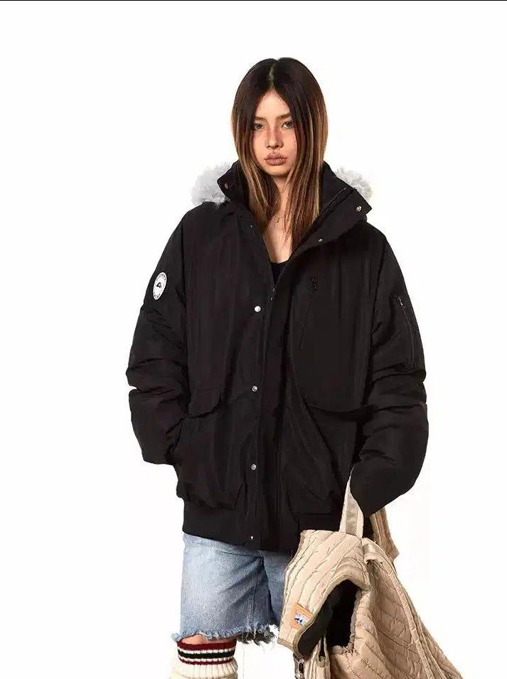 BB Detachable Fur Collar Windbreaker Jacket-korean-fashion-Jacket-BB's Closet-OH Garments