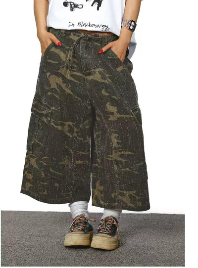 BB Distressed Camo Baggy Cargo Shorts-korean-fashion-Shorts-BB's Closet-OH Garments