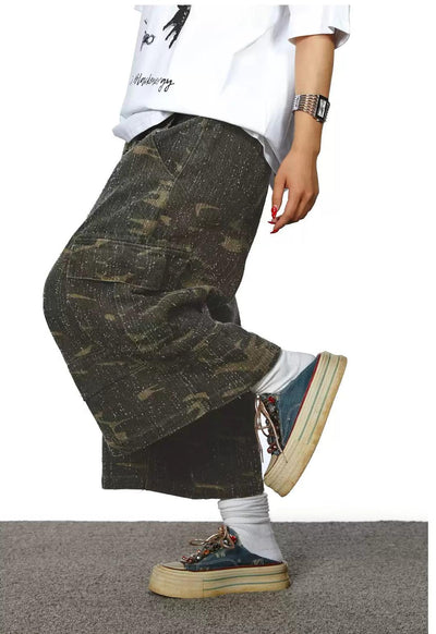 BB Distressed Camo Baggy Cargo Shorts-korean-fashion-Shorts-BB's Closet-OH Garments