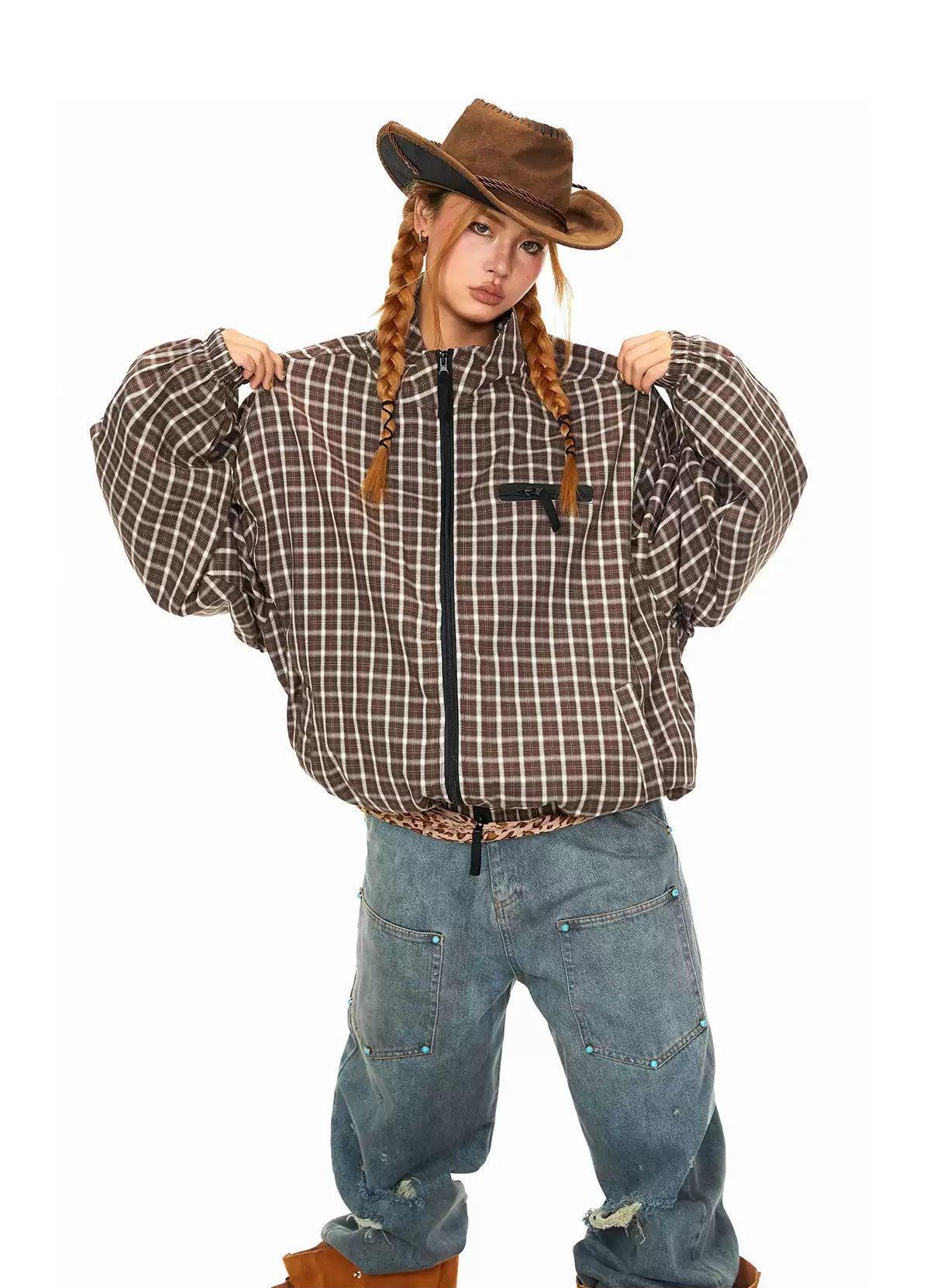 BB Double Zip Patterned Jacket-korean-fashion-Jacket-BB's Closet-OH Garments