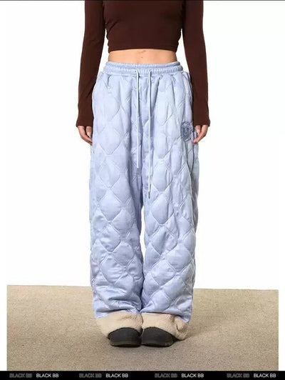 BB Elastic Rhombus Wide Pants-korean-fashion-Pants-BB's Closet-OH Garments