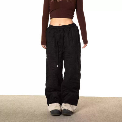 BB Elastic Rhombus Wide Pants-korean-fashion-Pants-BB's Closet-OH Garments