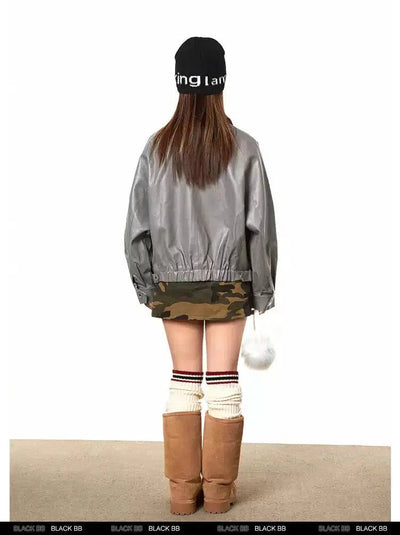 BB Embroidered Logo PU Leather Jacket-korean-fashion-Jacket-BB's Closet-OH Garments