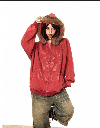 BB Fur Hood Washed Hoodie-korean-fashion-Hoodie-BB's Closet-OH Garments