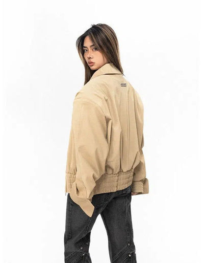 BB Glossy Shoulder Pad Loose Jacket-korean-fashion-Jacket-BB's Closet-OH Garments