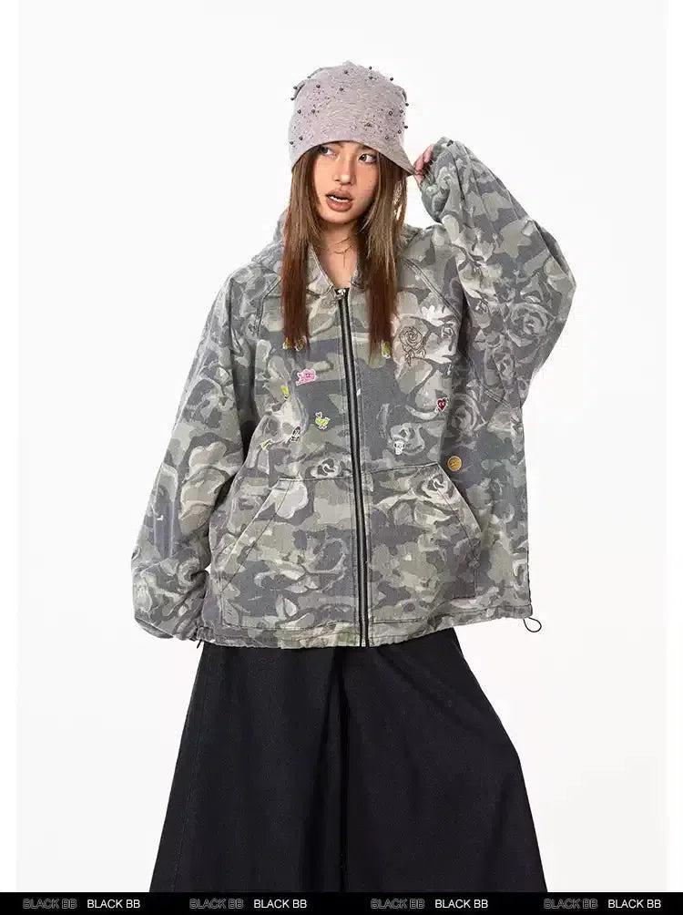 BB Graffiti Camouflage Hooded Jacket-korean-fashion-Jacket-BB's Closet-OH Garments