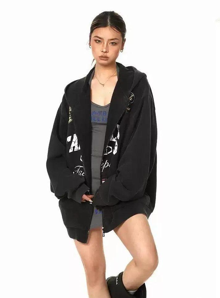 BB Grunge Overlay Print Hoodie-korean-fashion-Hoodie-BB's Closet-OH Garments