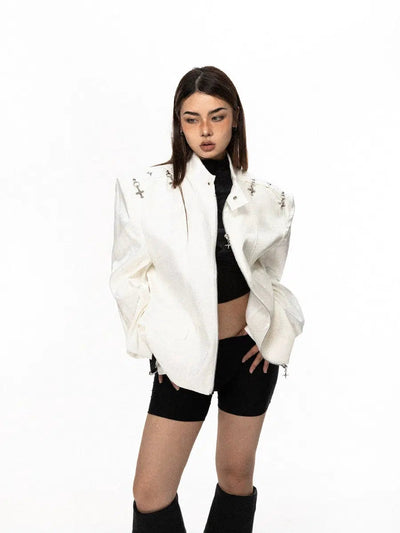 BB Metal Lock Buckle Wide Shoulder Jacket-korean-fashion-Jacket-BB's Closet-OH Garments