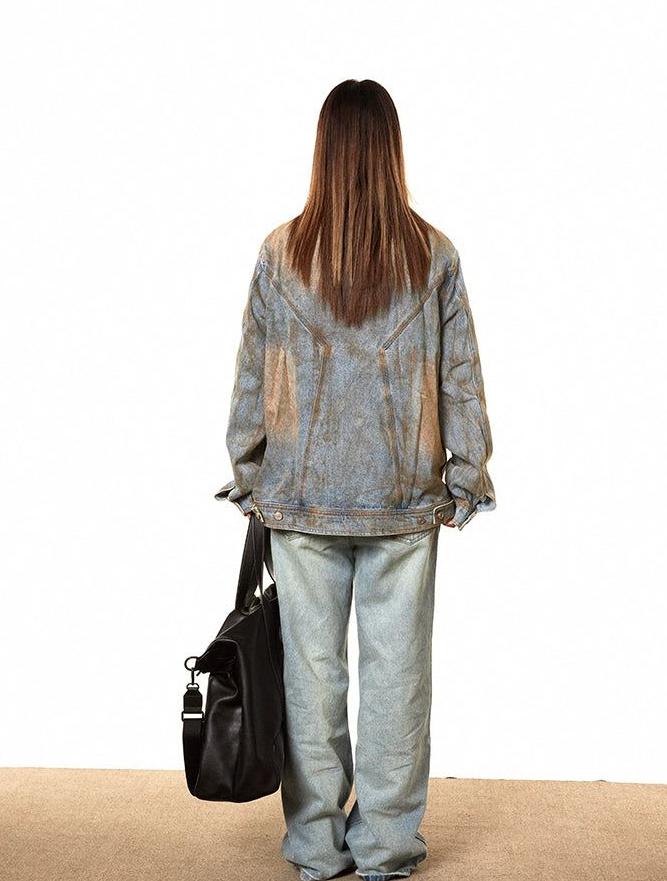 BB Mud Faded Denim Jacket-korean-fashion-Jacket-BB's Closet-OH Garments